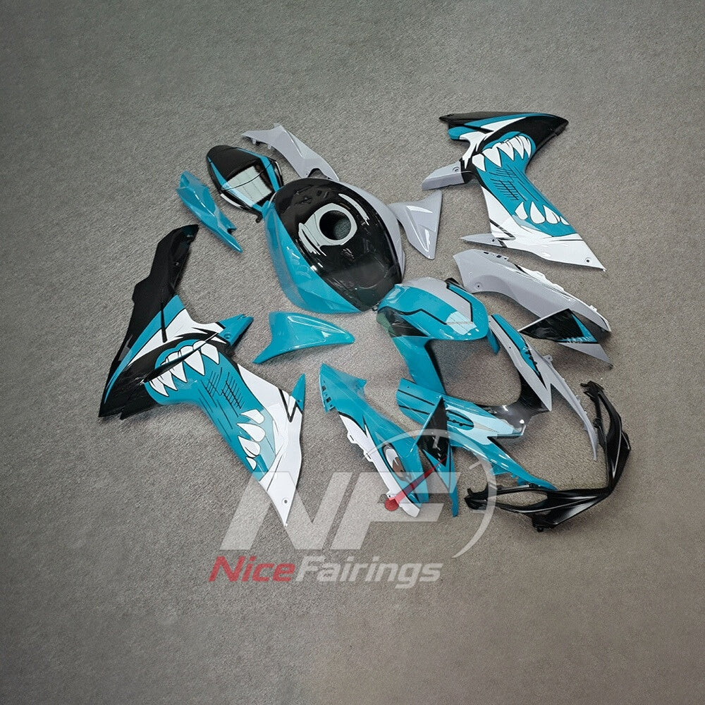 For Suzuki GSXR600 GSXR750 K11 2011-2016 ABS Fairing Kit Teal Black Painted Bodywork | NiceFairings - side angle image