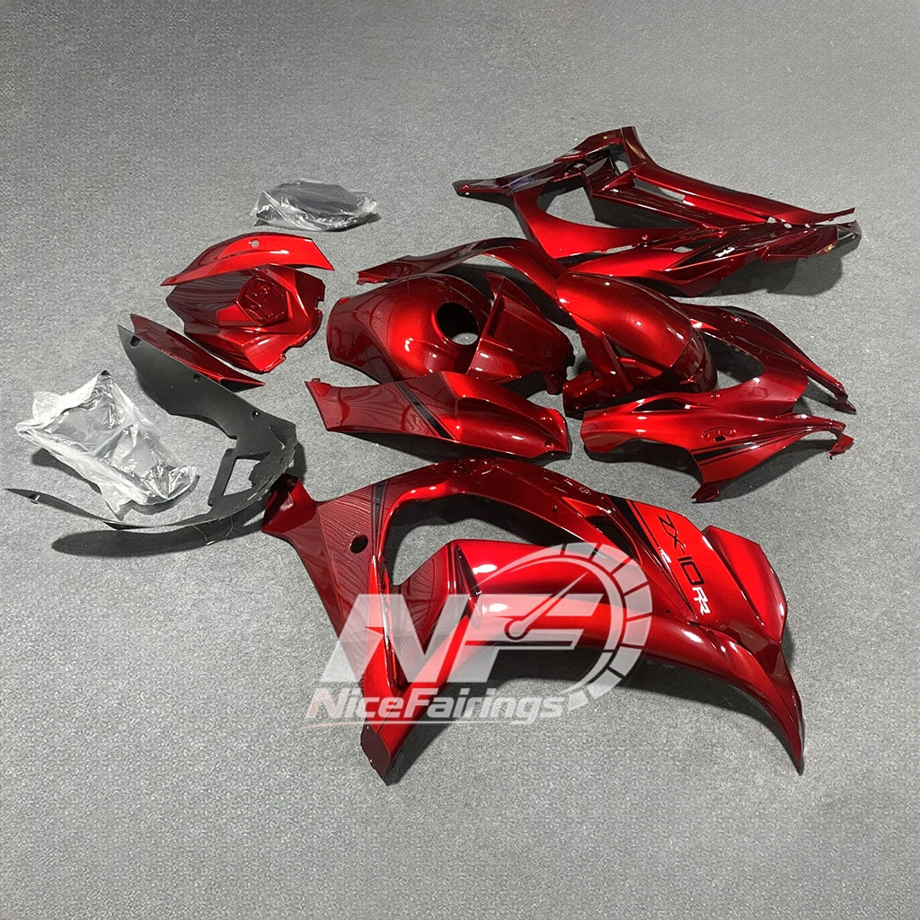 For KAWASAKI ZX10R 2016-2020 Aftermarket Fairing Kit Replacement Plastics | NiceFairings - side angle image
