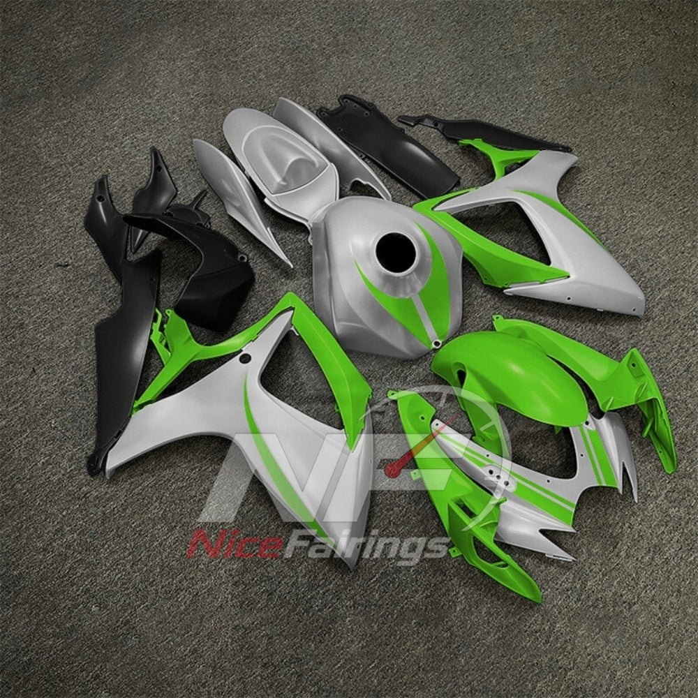 For Suzuki GSX-R600 GSX-R750 K6 2006-2007 Custom Fairings Gray Black ABS Sportbike Plastics | NiceFairings - side angle image