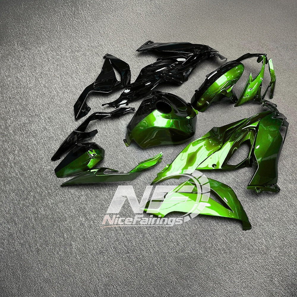 Ninja ZX6R 636 2019-2023 Sportbike Plastics Grey Red Tank Cover | NiceFairings - rear angle image