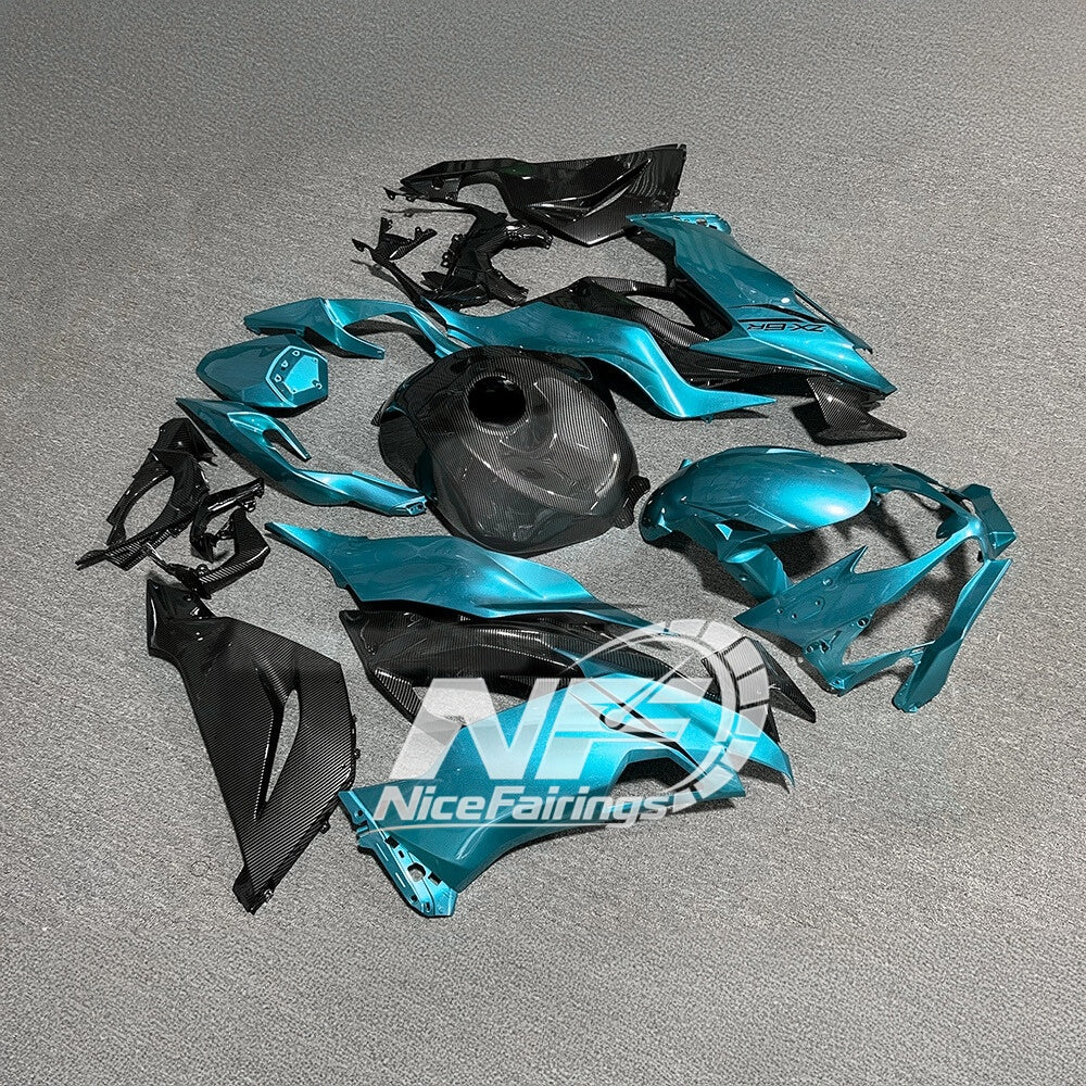 For Kawasaki ZX6R 636 2019-2023 Painted Motorcycle Bodywork Grey Red Special Edition | NiceFairings - rear angle image