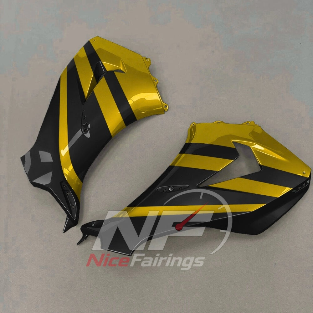 For Honda CBR1000RR-R SP 2024-2026 Yellow Black Sportbike Fairing Set with Custom Painted Plastics | NiceFairings - rear angle image