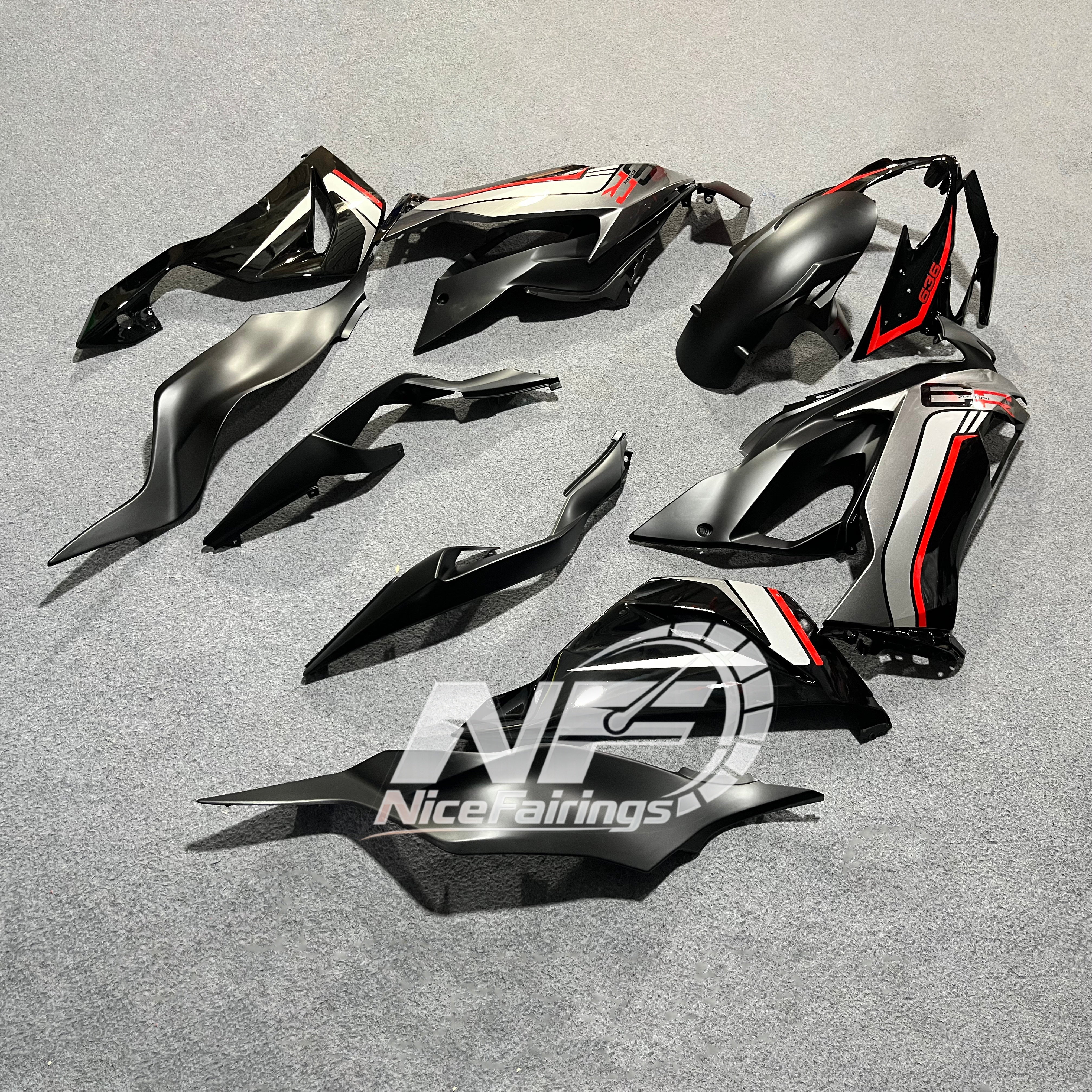 Kawasaki Ninja ZX-6R 636 2019-2023 Custom Fairings Full Body Kit | NiceFairings - rear angle image