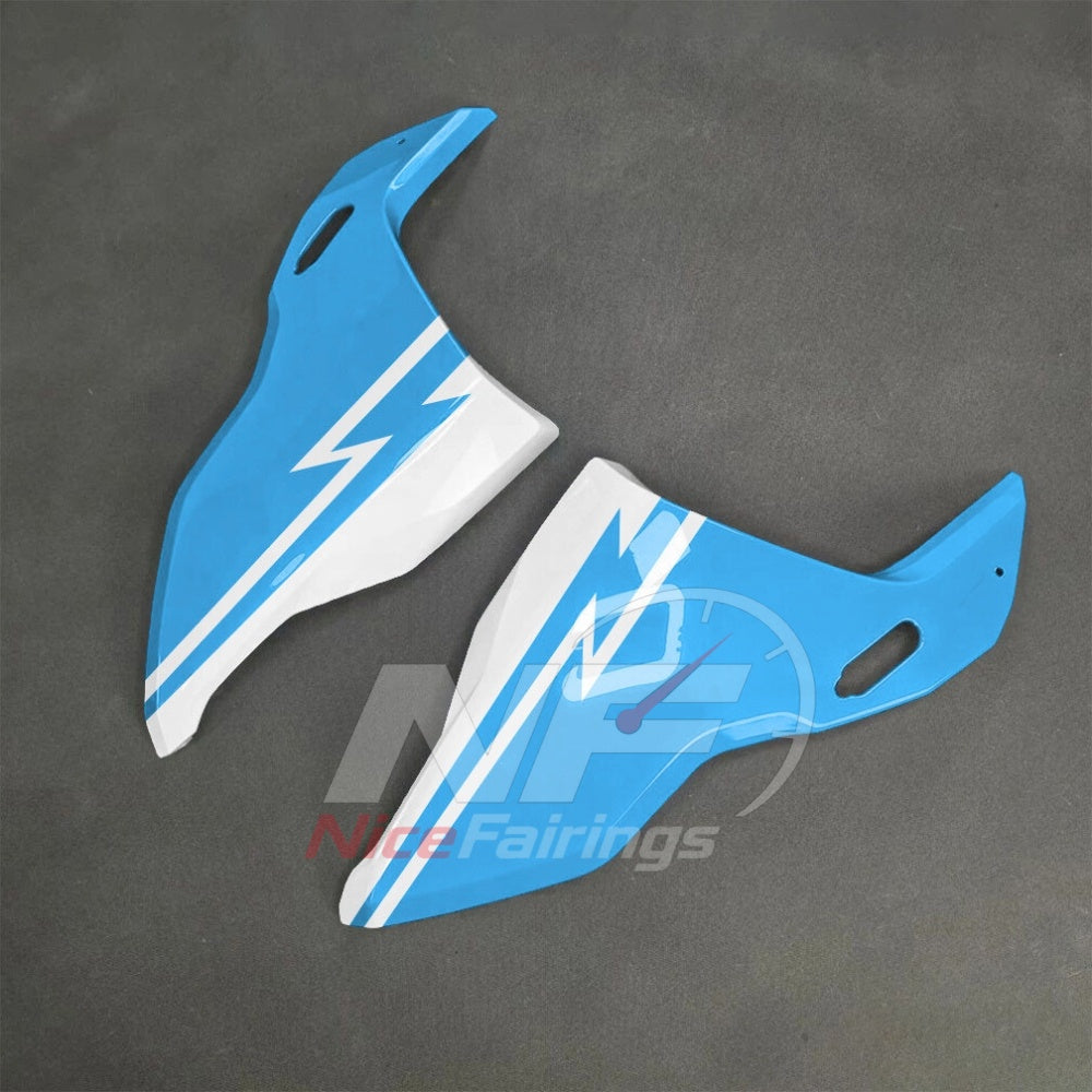 For BMW S1000RR 2025-2026 Blue Black Sportbike Fairing Set with Custom Painted Plastics | NiceFairings - rear angle image