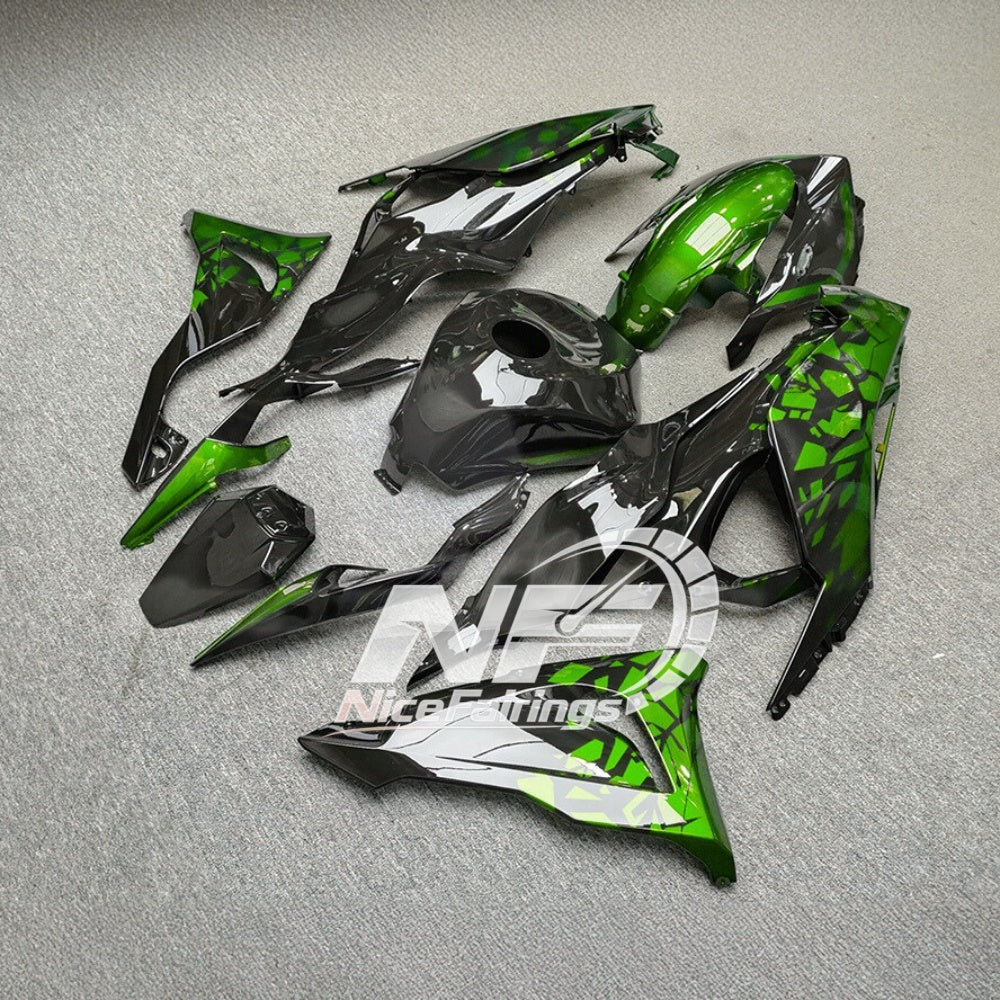For Kawasaki Ninja ZX-6R 636 2024-2025 Custom Fairings Lime Green Special Edition | NiceFairings - rear angle image