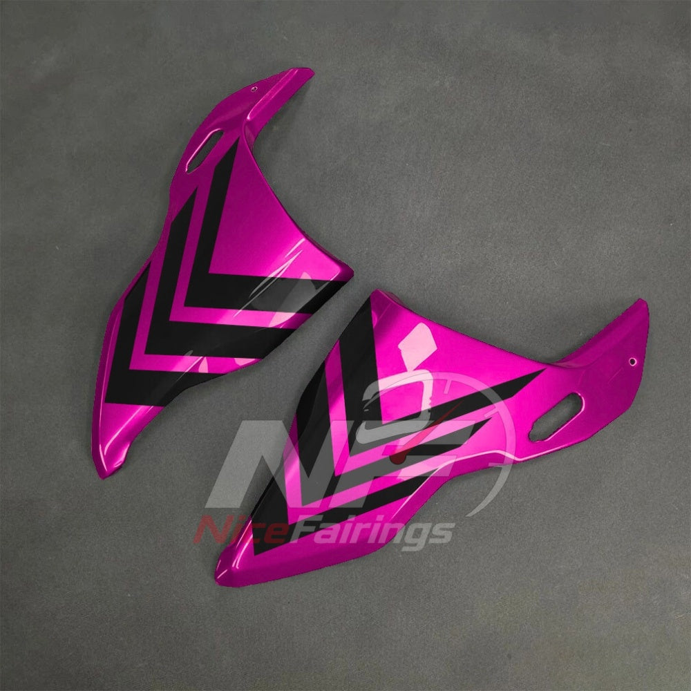 For BMW S1000RR 2025-2026 Pink Black Custom Fairings with ABS Sportbike Plastics and Full Body Kit | NiceFairings - rear angle image
