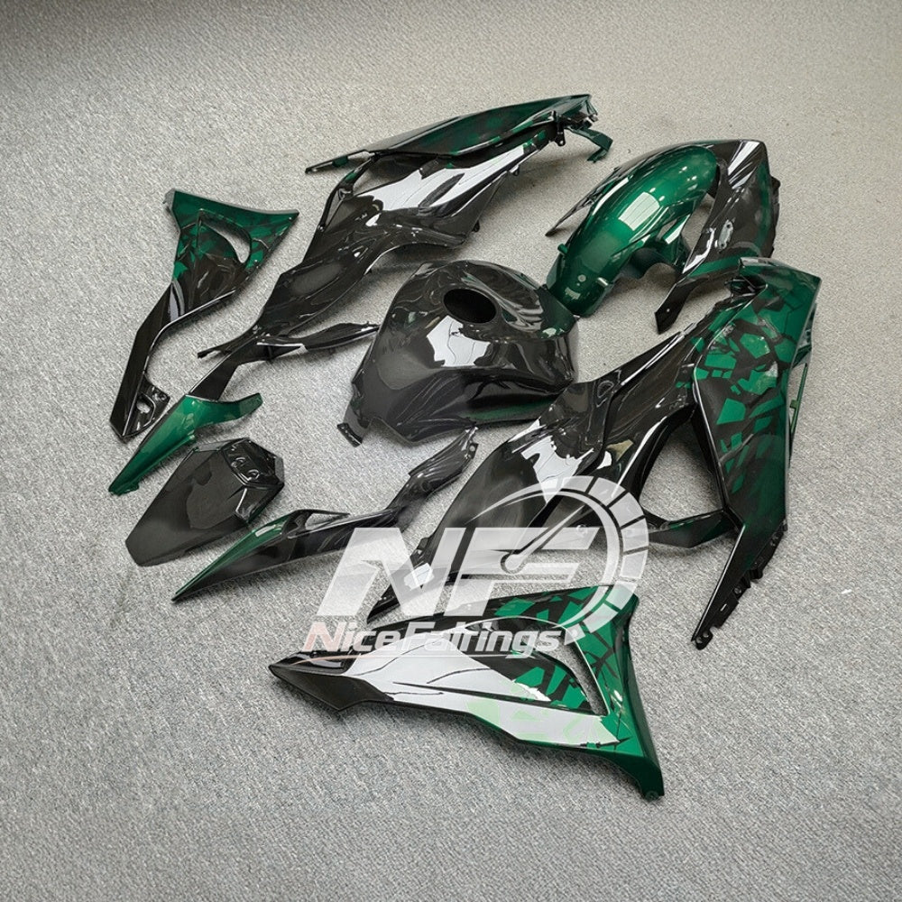 For Kawasaki ZX6R 636 2024-2025 ABS Fairing Kit Orange Black Special Edition | NiceFairings - rear angle image