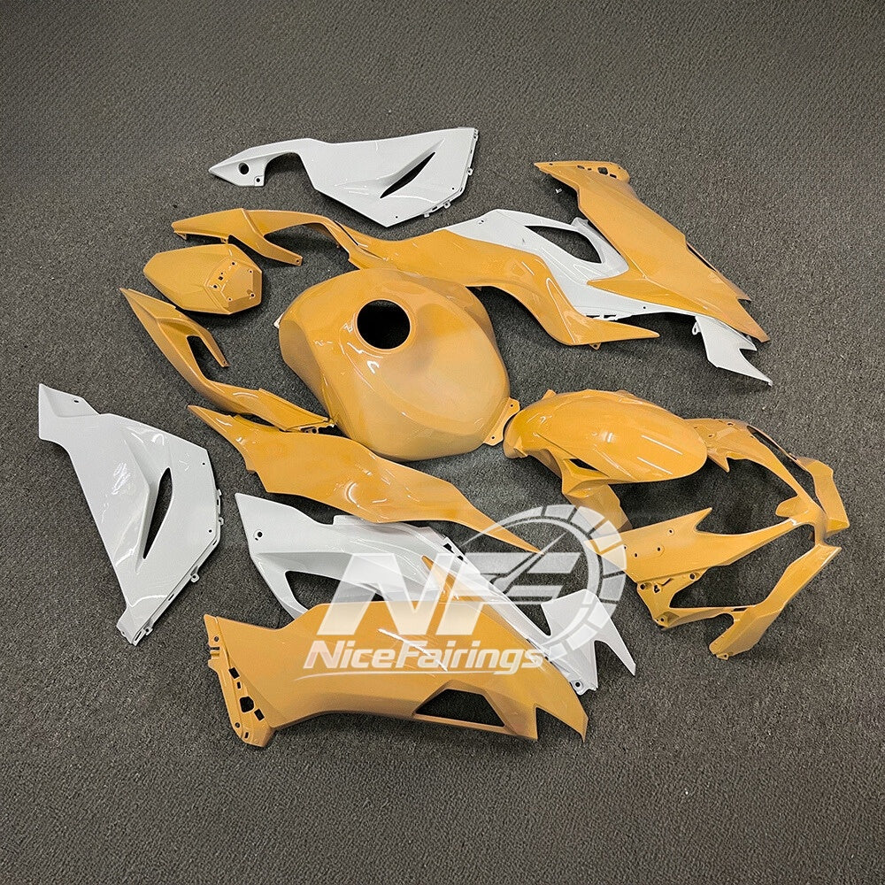 Kawasaki ZX6R 636 Custom Painted ABS Body Kit White Blue Tank Cover | NiceFairings - rear angle image