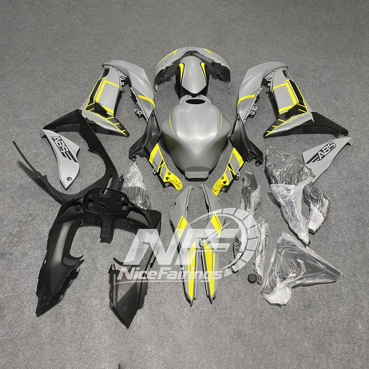 KAWASAKI Ninja 650 2017-2019 Sportbike Fairings matte grey tank-cover | NiceFairings - rear angle image