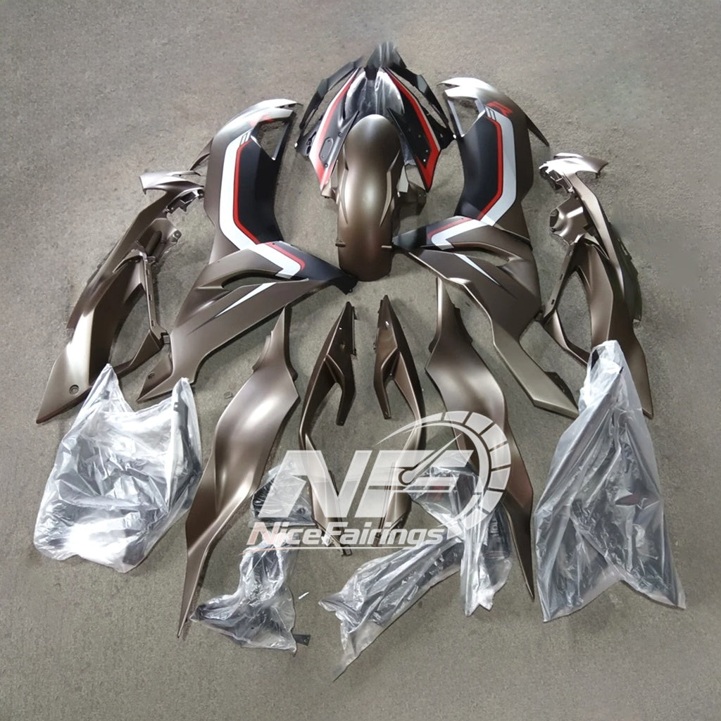 ZX6R 636 2019-2023 Painted Motorcycle Bodywork Grey Red | NiceFairings - rear angle image
