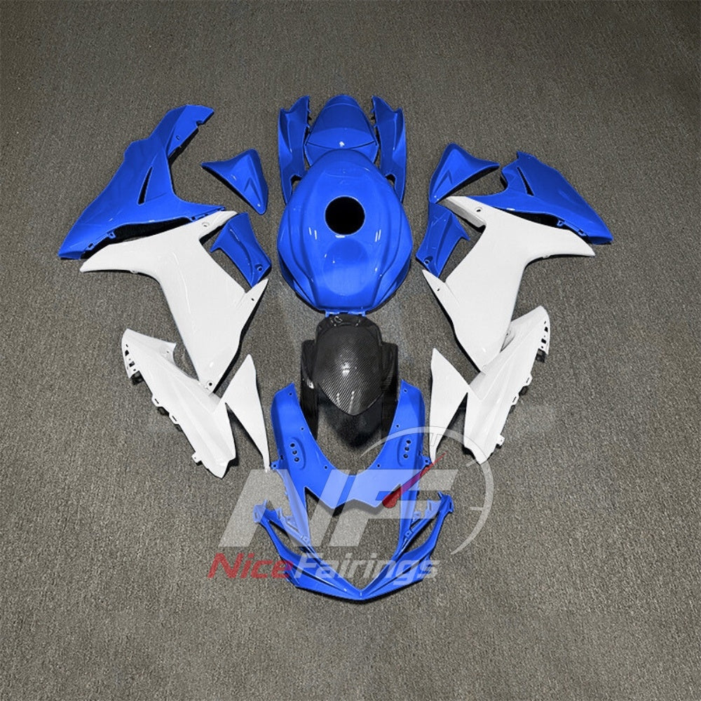 For Suzuki GSXR600 GSXR750 K11 2011-2016 Motorcycle Fairing Kit White Black Body Panels | NiceFairings - rear angle image