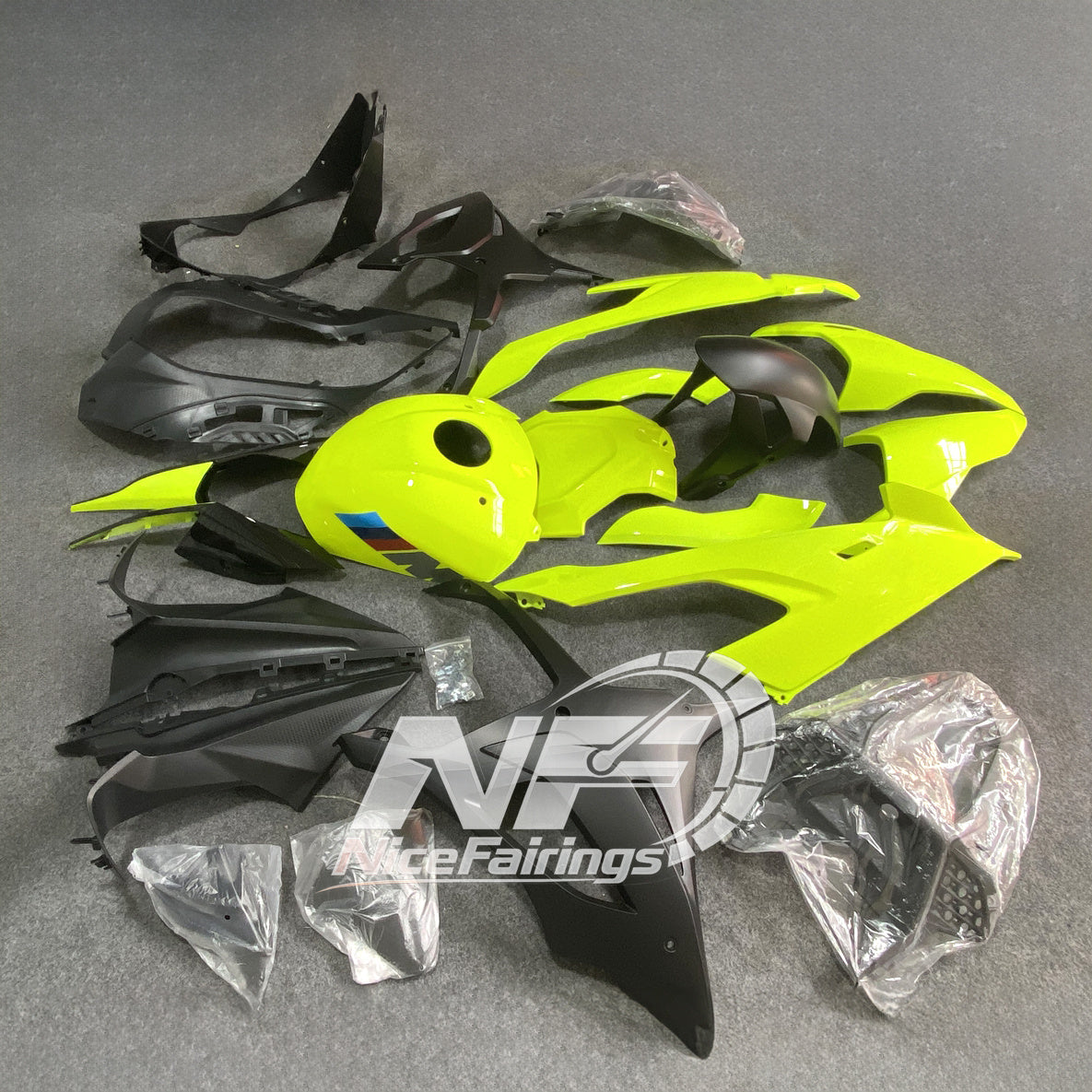 For BMW S1000RR 2019-2022 Blue Silver Sportbike Fairings, Custom ABS Bodywork And Replacement Plastics | NiceFairings - rear angle image