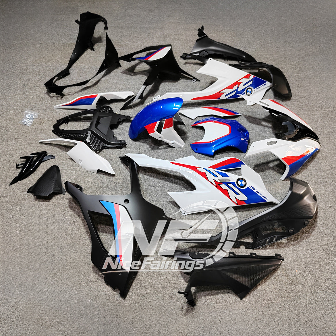 For BMW S1000RR 2019-2022 Pearl White Sportbike Fairings, Custom ABS Bodywork And Replacement Plastics | NiceFairings - rear angle image