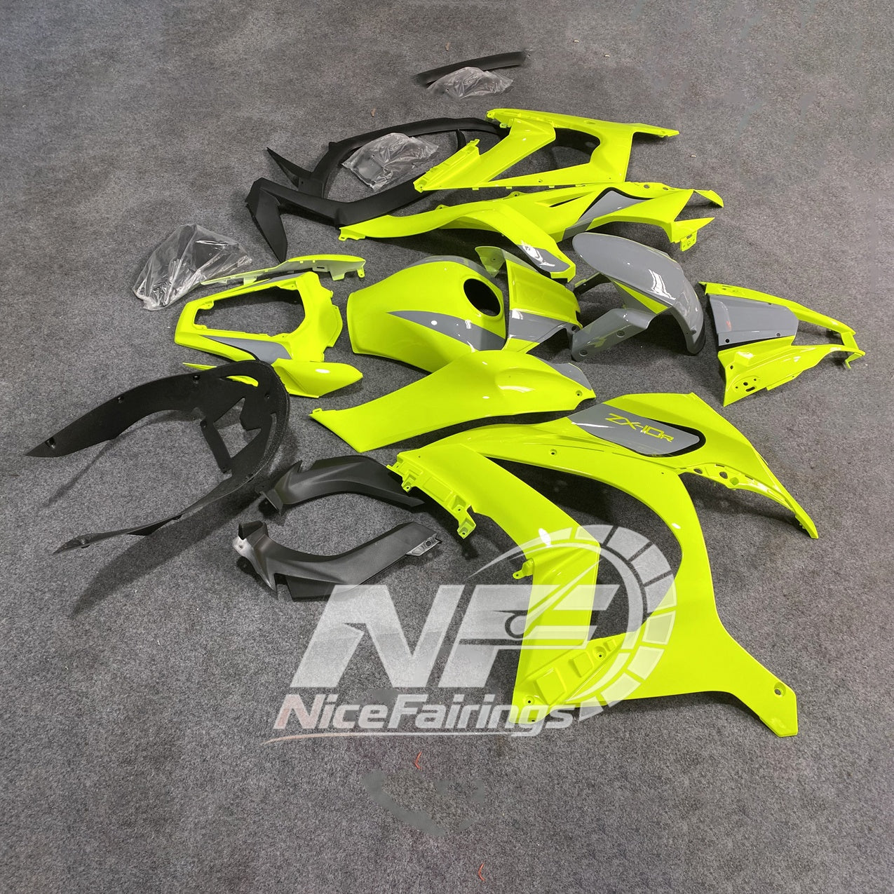 For KAWASAKI ZX10R 2011-2015 Custom Sportbike Fairings | NiceFairings - rear angle image