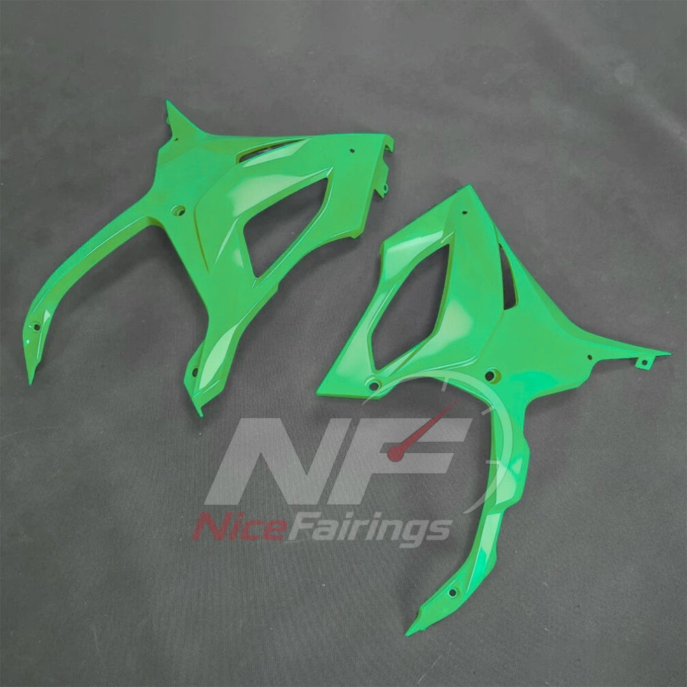 For BMW S1000RR 2025-2026 Green Black Sportbike Fairing Set with Custom Painted Plastics | NiceFairings - rear angle image