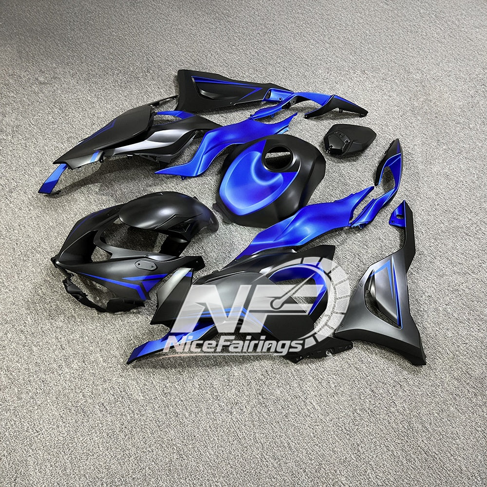 For Kawasaki ZX-6R 636 2024-2025 Replacement Fairing Set Blue Silver Tank Cover | NiceFairings - rear angle image