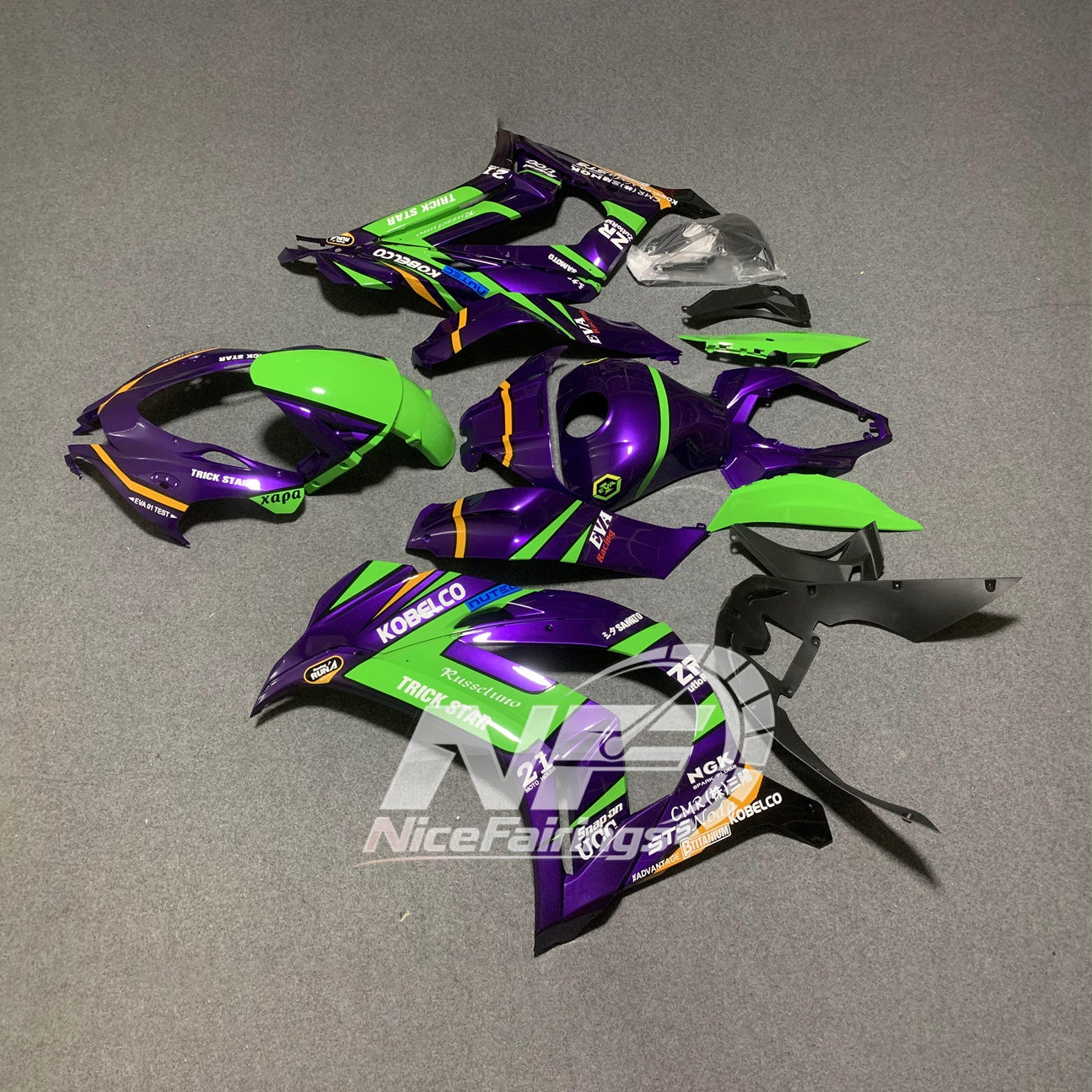 For KAWASAKI ZX10R 2016-2020 Aftermarket Fairing Kit Replacement Plastics | NiceFairings - rear angle image