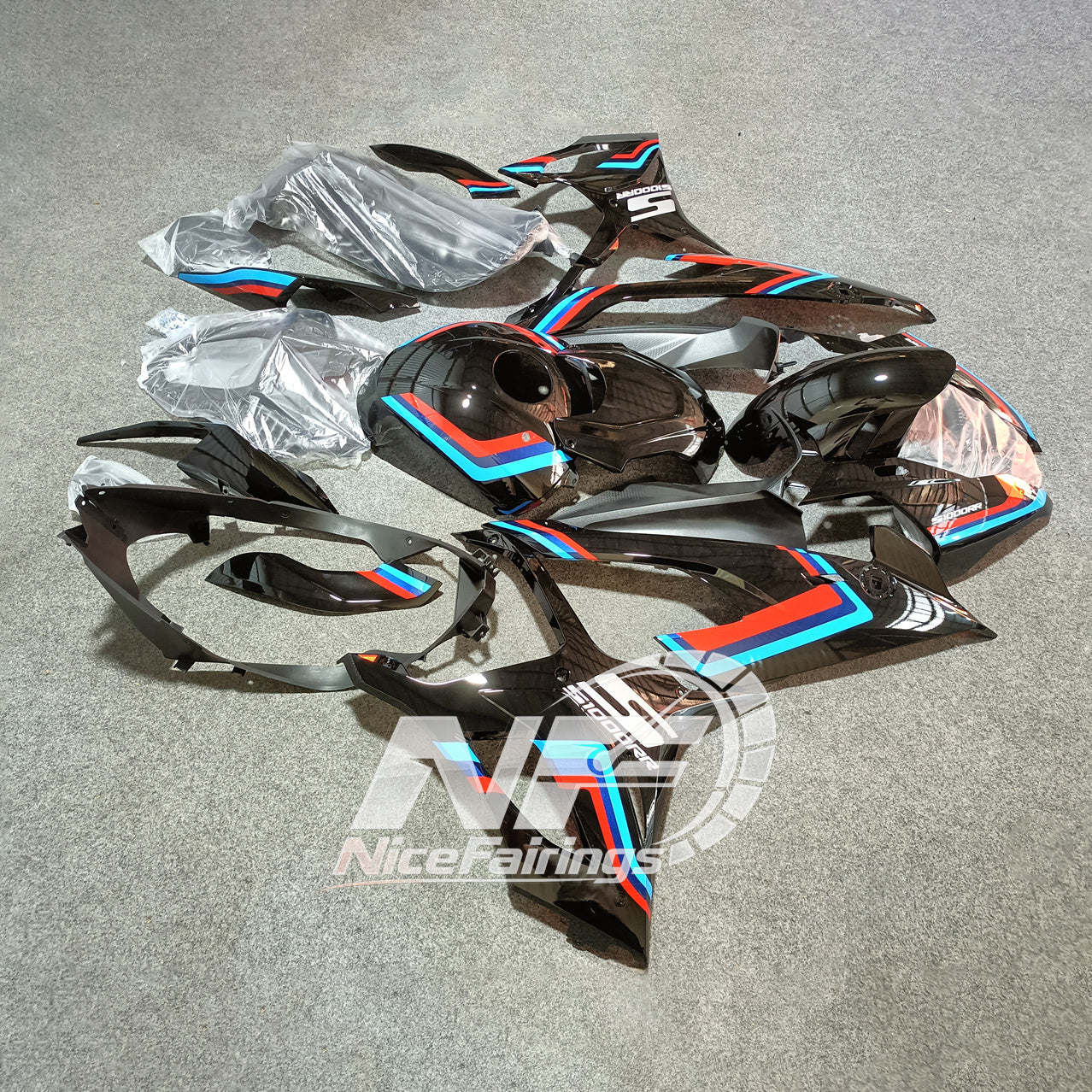 For BMW S1000RR 2019-2022 Street Bodywork Tank Cover ABS Fairing Kit, Custom Painted Motorcycle Bodywork | NiceFairings - rear angle image