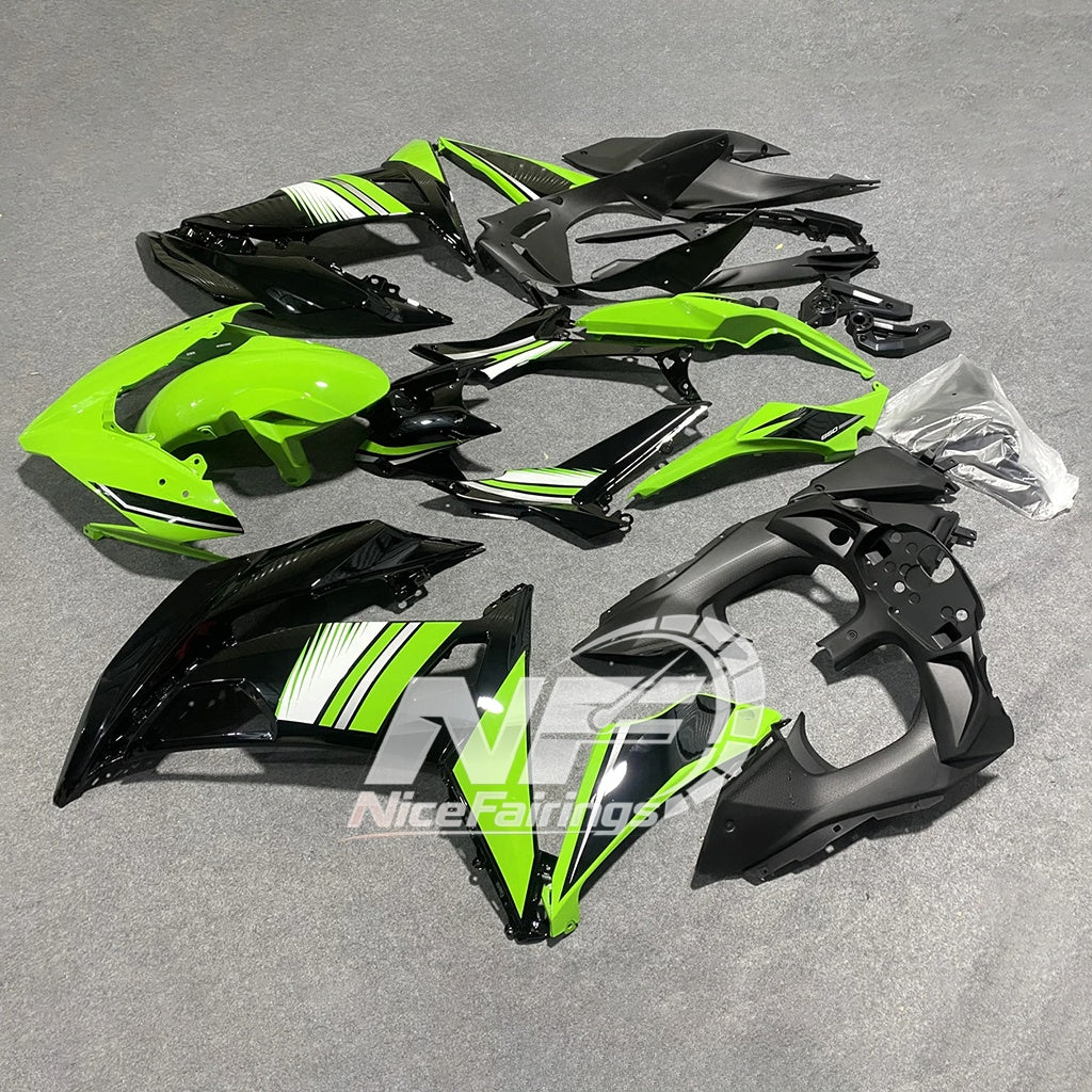 KAWASAKI Ninja 650 2017-2019 Sportbike Fairings white black | NiceFairings - rear angle image