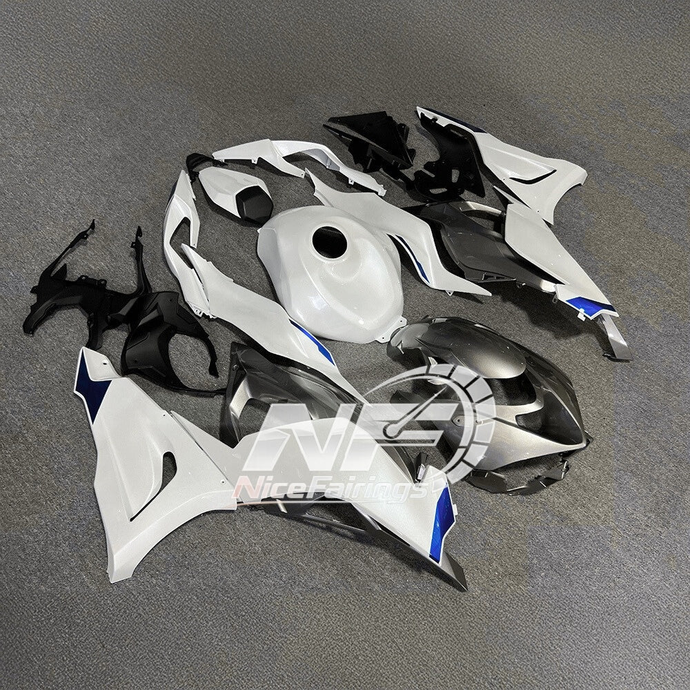 For Kawasaki Ninja ZX6R 636 2024-2025 Sportbike Plastics Gloss White Tank Cover | NiceFairings - rear angle image