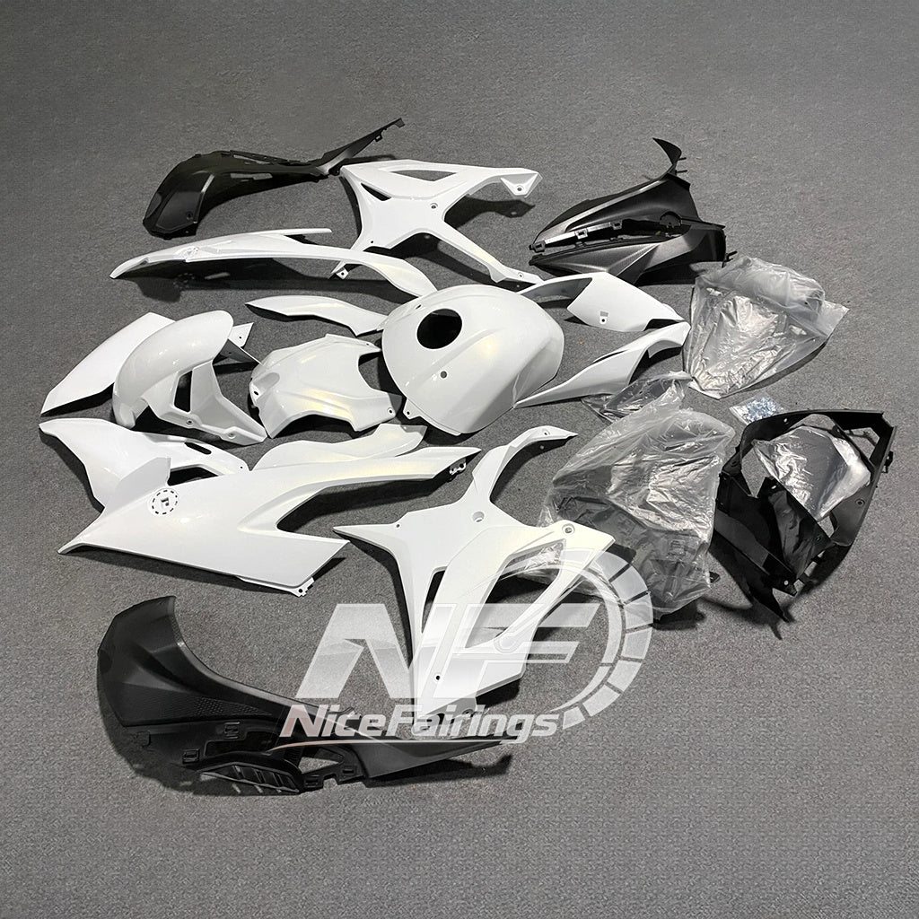 For BMW S1000RR 2019-2022 White Red Motorcycle Fairing Kit, Aftermarket ABS Body Panels | NiceFairings - rear angle image