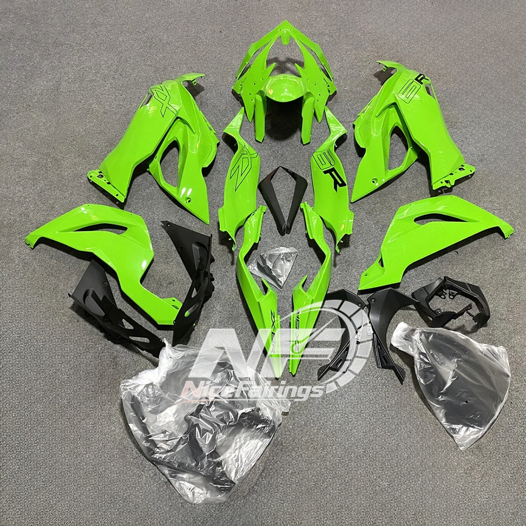 Kawasaki Ninja ZX-6R 636 2019-2023 Custom Fairings Lime Green | NiceFairings - rear angle image