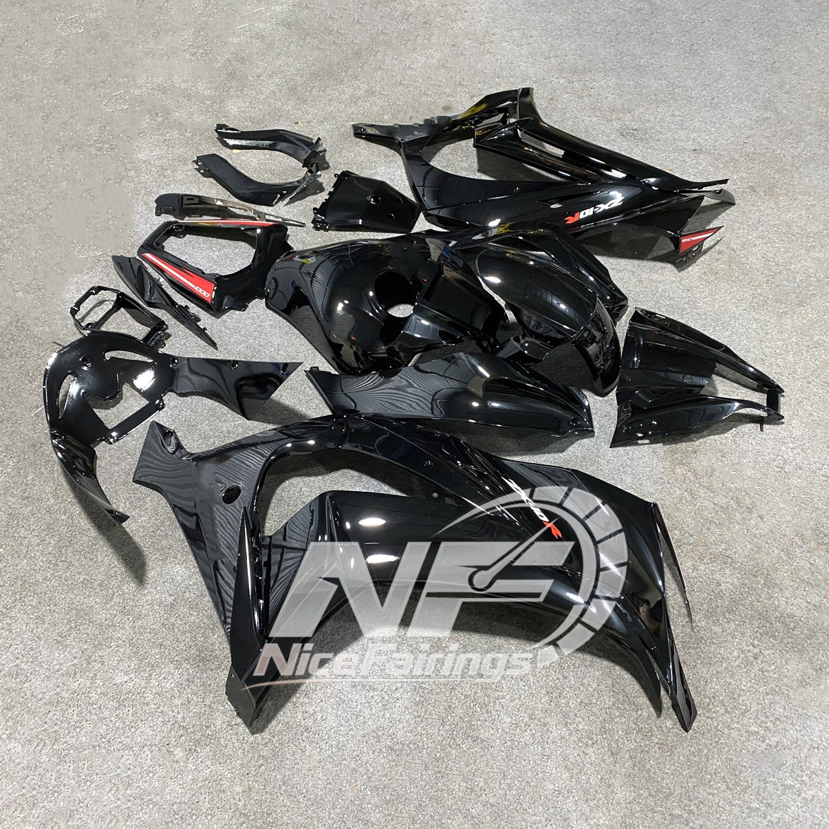 Ninja ZX10R 2011-2015 Custom Painted Replacement Plastics | NiceFairings - rear angle image