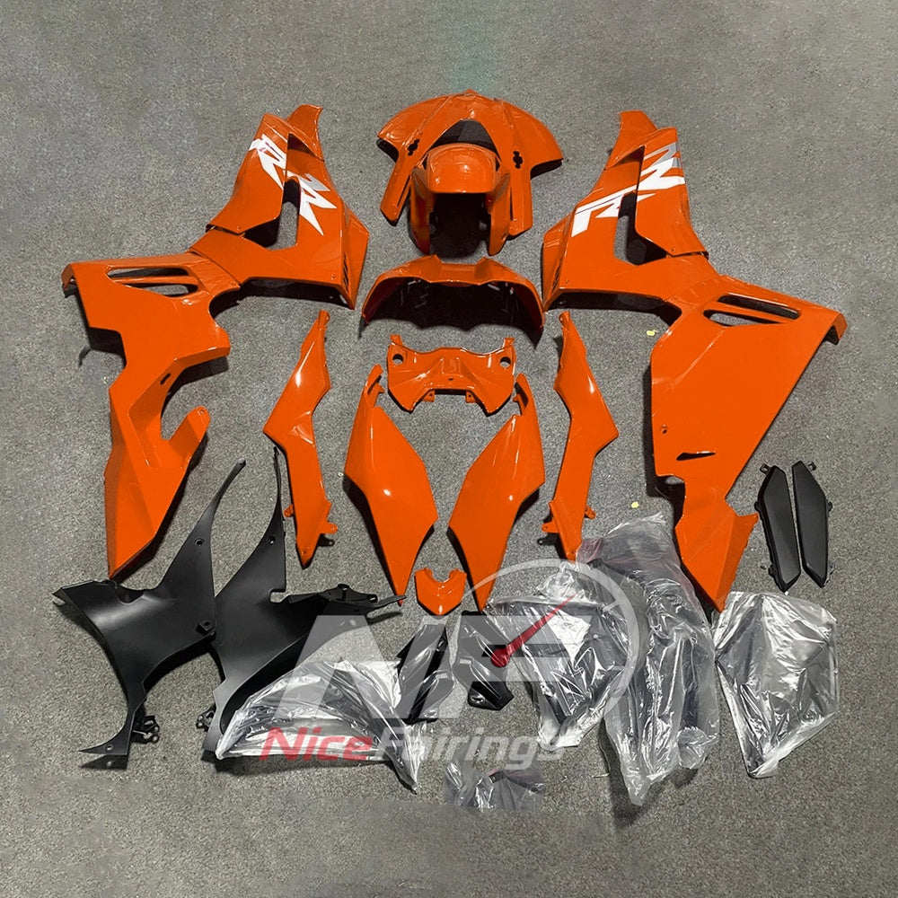 For Honda CBR1000RR-R 2020-2023 Fireblade Orange Black Custom Fairings with ABS Sportbike Plastics | NiceFairings - rear angle image