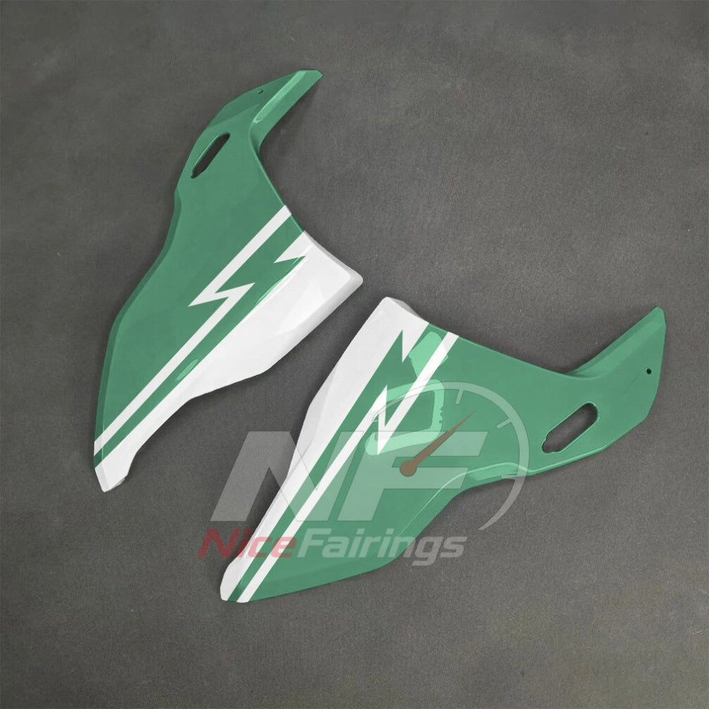 For BMW S1000RR 2025-2026 Green Black Custom Fairings with ABS Sportbike Plastics and Full Body Kit | NiceFairings - rear angle image
