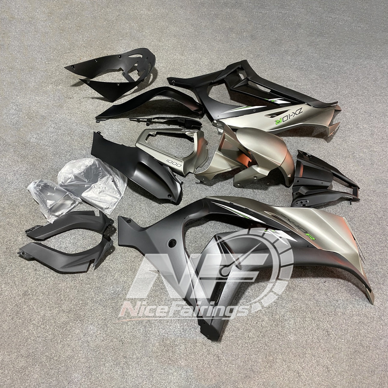 For KAWASAKI ZX10R 2011-2015 Custom Sportbike Fairings | NiceFairings - rear angle image