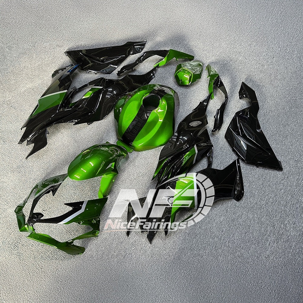 Kawasaki ZX6R 636 2019-2023 ABS Fairing Kit Orange Black Tank Cover | NiceFairings - rear angle image