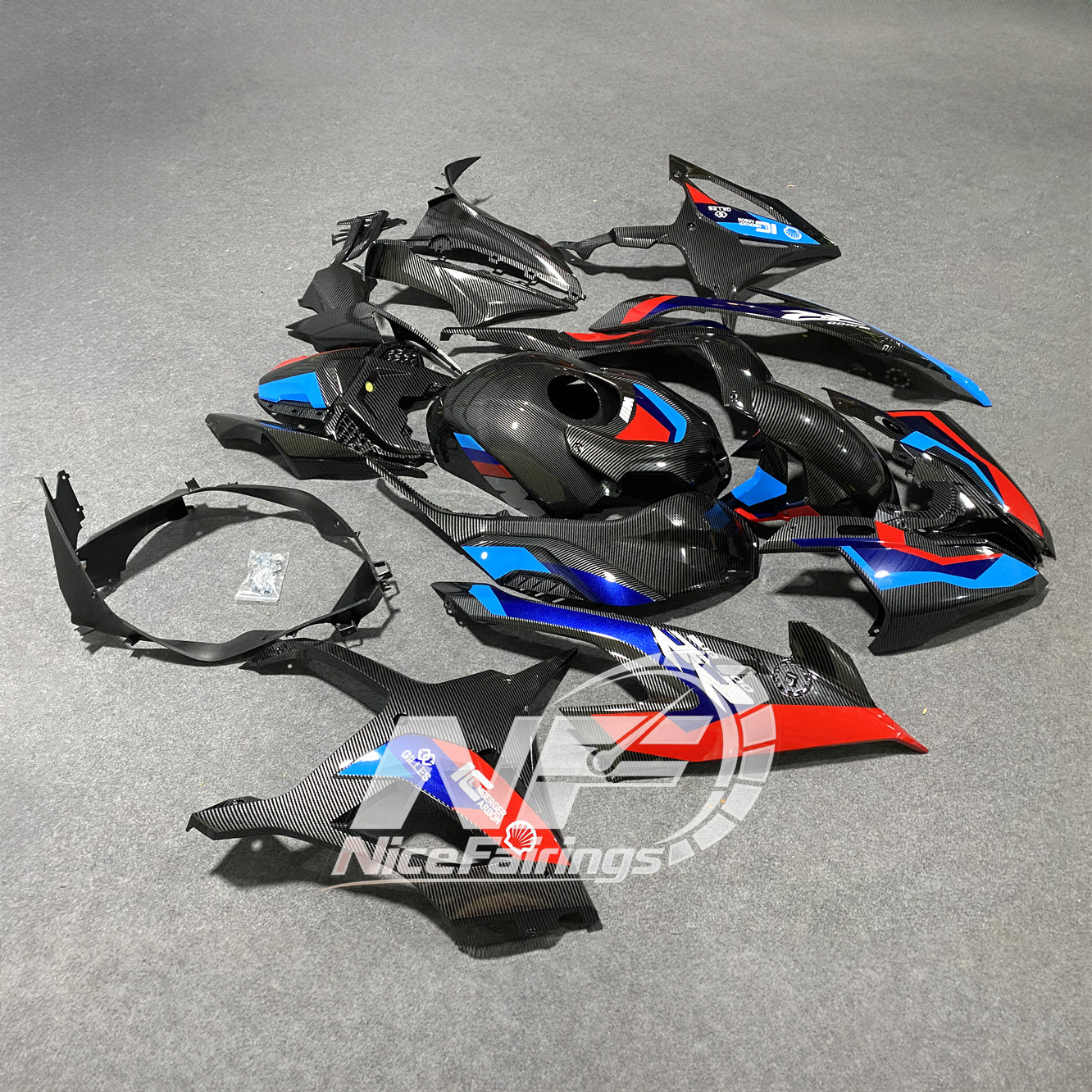 For BMW S1000RR 2019-2022 Gloss Black Premium Edition Sportbike Fairings, Custom ABS Bodywork And Replacement Plastics | NiceFairings - rear angle image