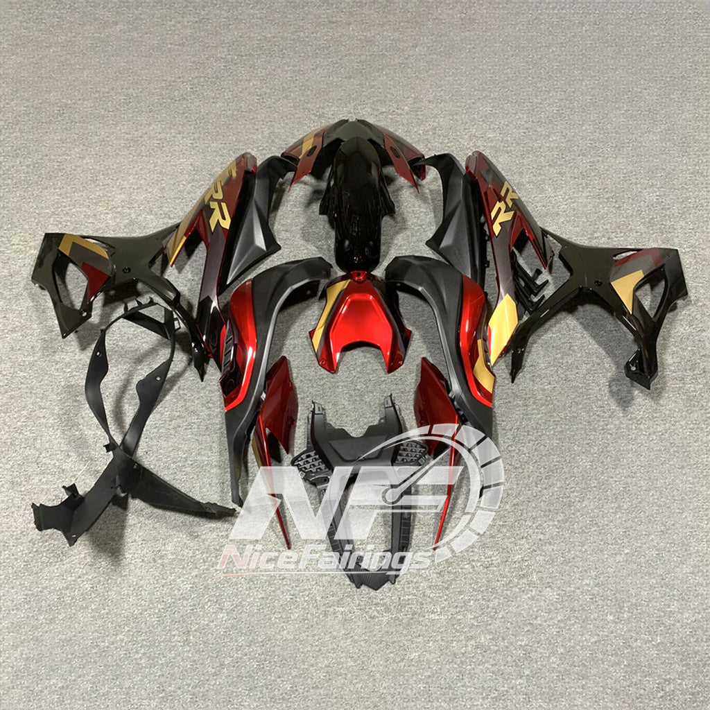 For BMW S1000RR 2019-2022 Red Black Custom Fairings, ABS Replacement Plastics Full Body Kit | NiceFairings - rear angle image