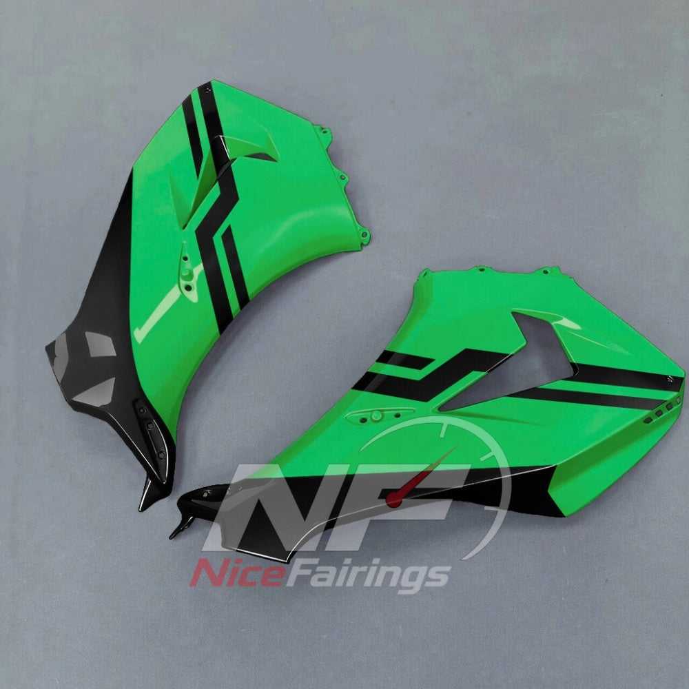 For Honda CBR1000RR-R SP 2024-2026 Green Black Sportbike Fairing Set with Custom Painted Plastics | NiceFairings - rear angle image