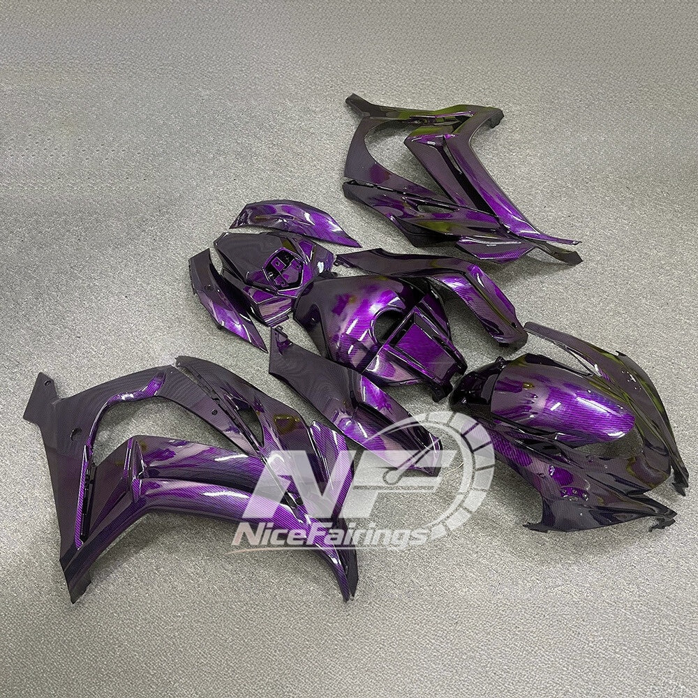 For KAWASAKI ZX10R 2016-2020 Purple A011 Custom ABS Fairing Kit | NiceFairings - rear angle image