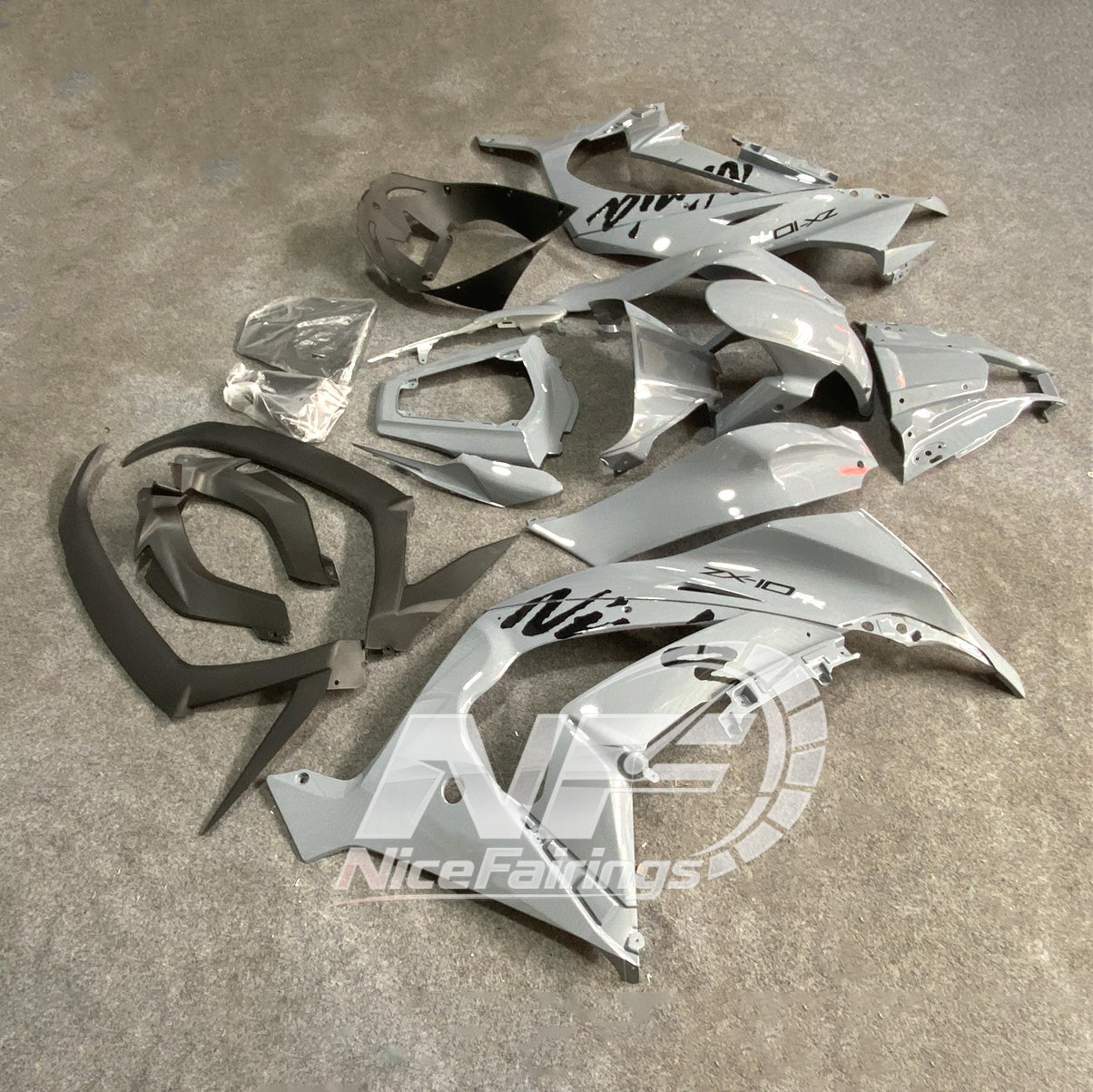 Ninja ZX10R 2011-2015 Custom Painted Replacement Plastics | NiceFairings - rear angle image
