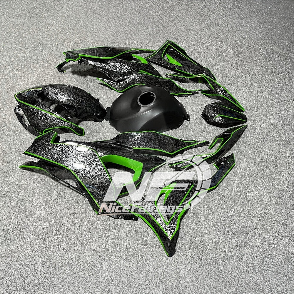For Kawasaki ZX6R 636 2024-2025 ABS Fairing Kit Orange Black Signature Edition | NiceFairings - rear angle image