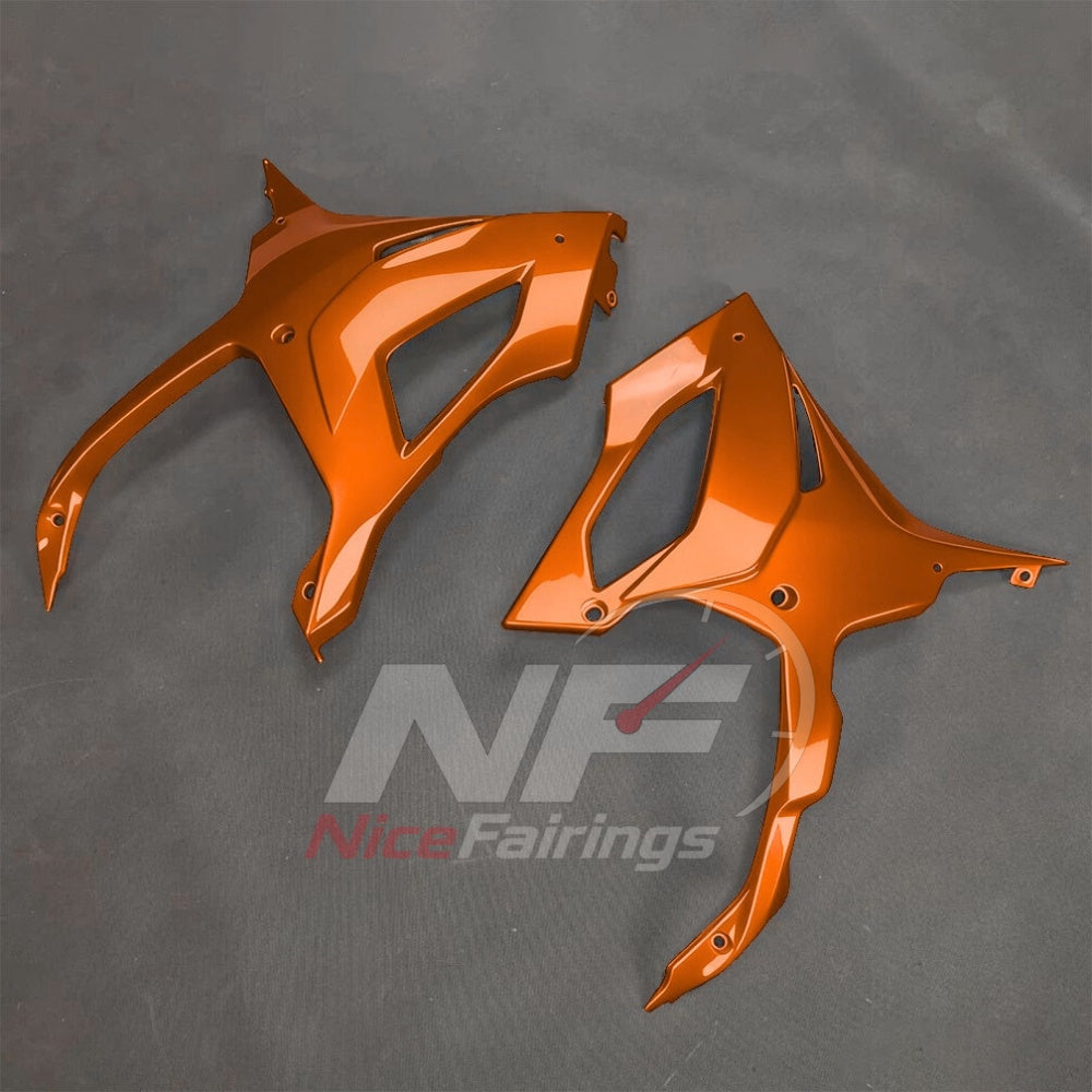 For BMW S1000RR 2025-2026 Orange Black Sportbike Fairing Set with Custom Painted Plastics | NiceFairings - rear angle image