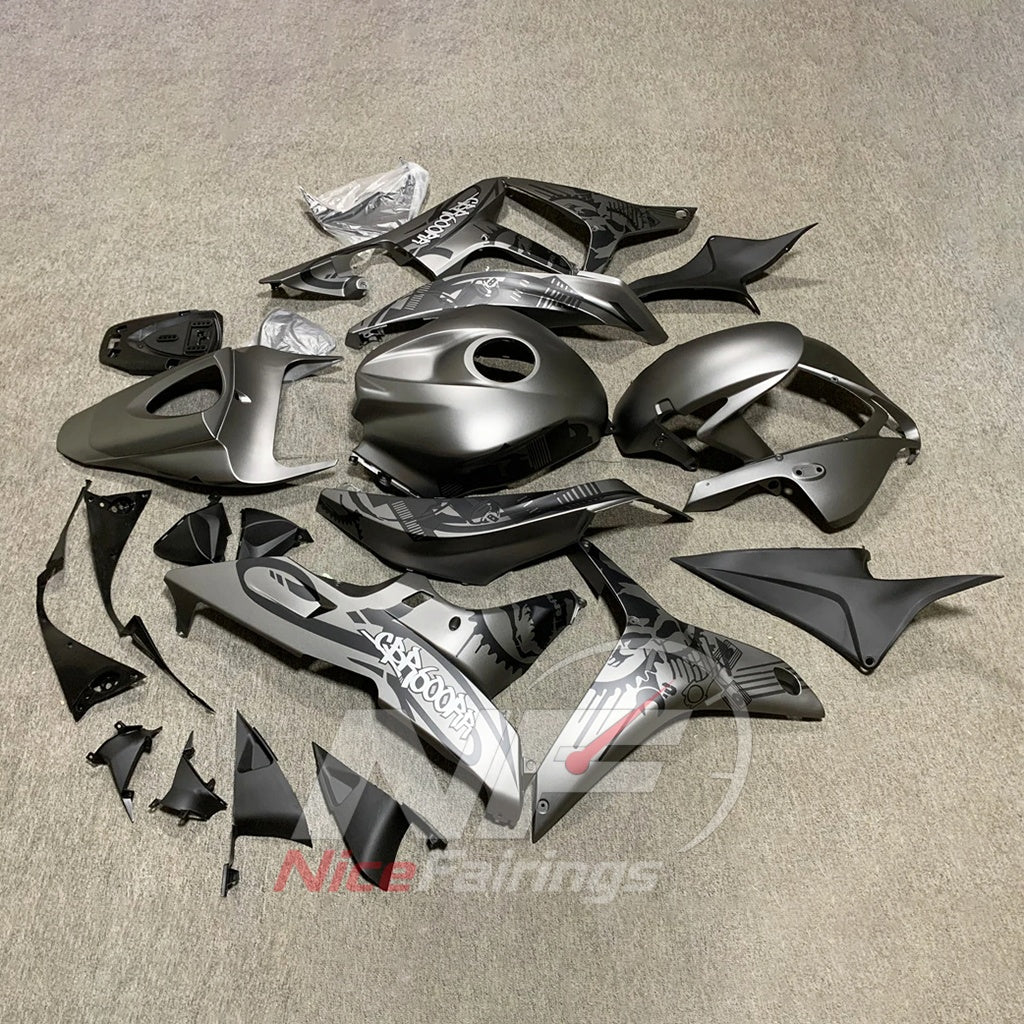 Painted Gray Injection-Molded Fairing Set Fits Honda CBR600RR F5 2007-2008 | NiceFairings - front angle image
