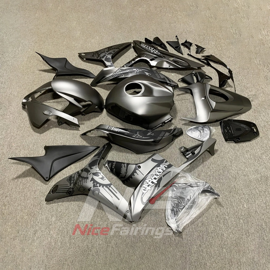 Painted Gray Injection-Molded Fairing Set Fits Honda CBR600RR F5 2007-2008 | NiceFairings - side angle image
