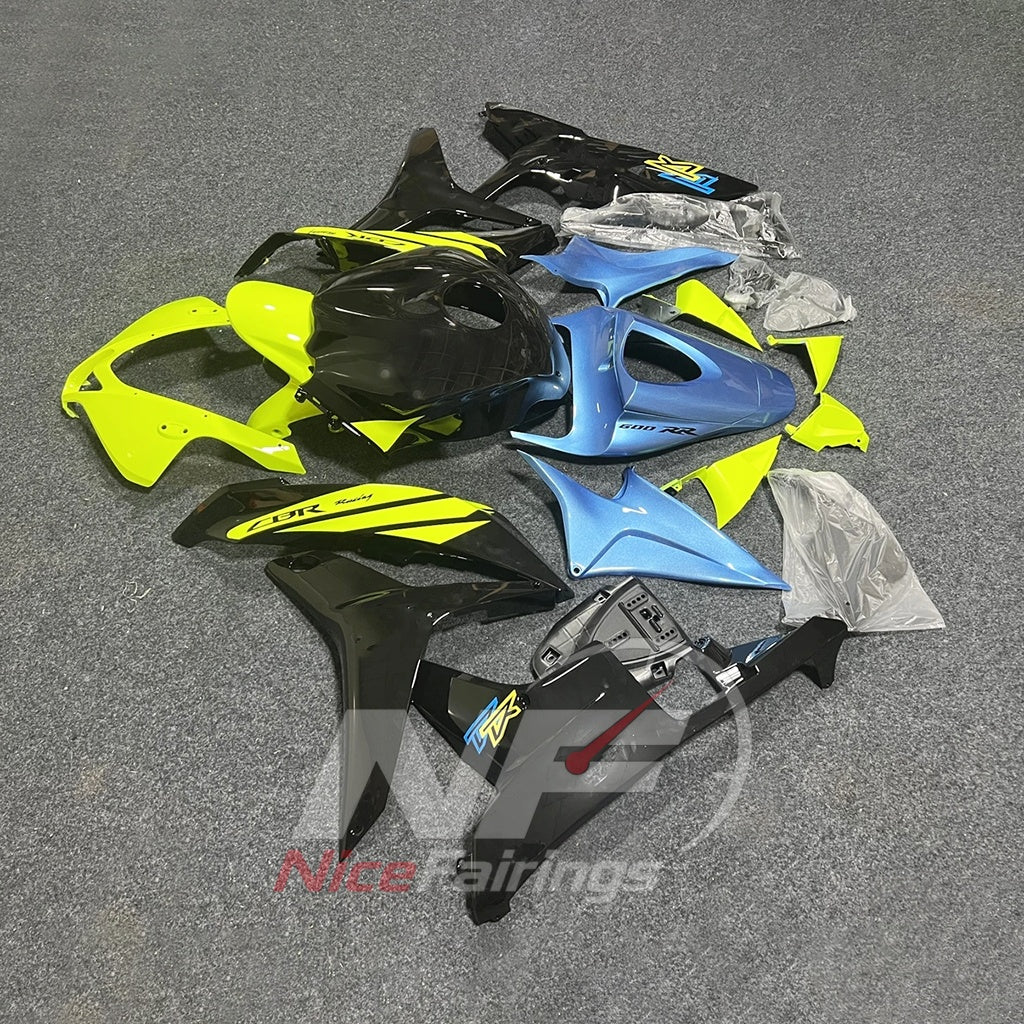 Aftermarket Injection-Molded Bodywork Set Fits 2007-2008 Honda CBR600RR F5 | NiceFairings - side angle image