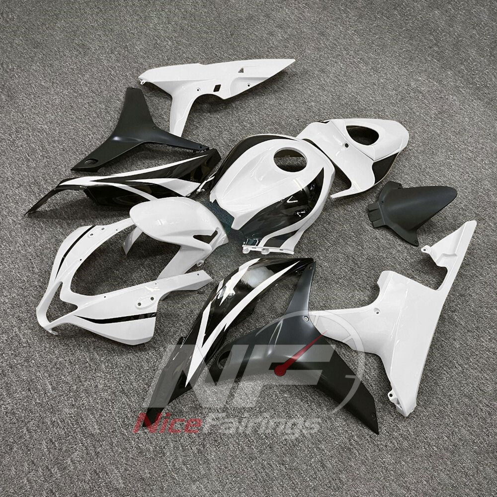 Aftermarket White ABS Plastic Fairing Set Fits 2007-2008 Honda CBR600RR F5 | NiceFairings - front angle image