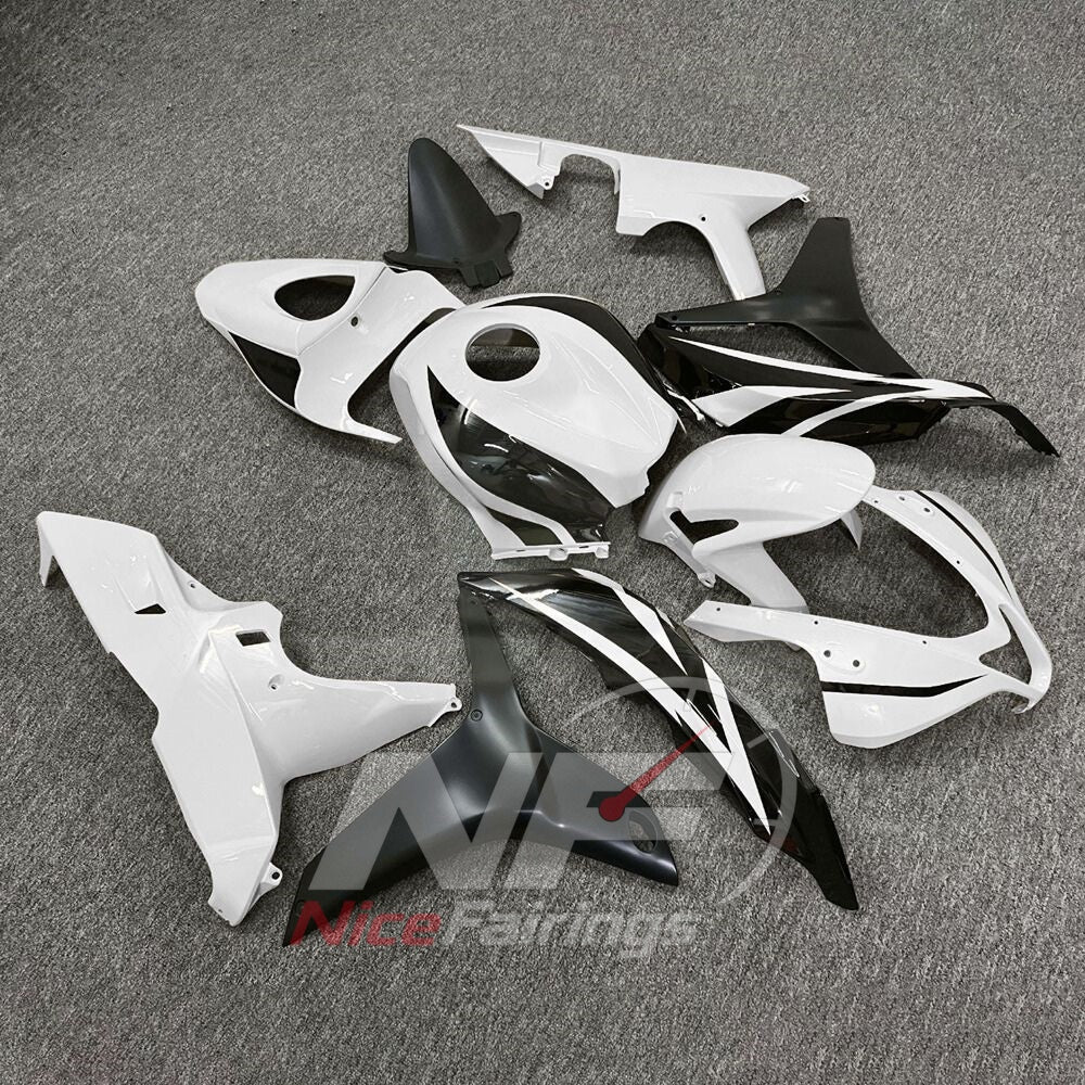Aftermarket White ABS Plastic Fairing Set Fits 2007-2008 Honda CBR600RR F5 | NiceFairings - side angle image