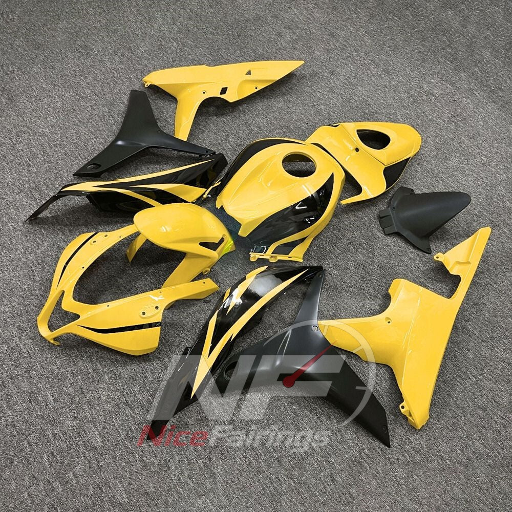 Replacement Yellow ABS Motorcycle Fairings Compatible with Honda CBR600RR F5 2007-2008 | NiceFairings - front angle image