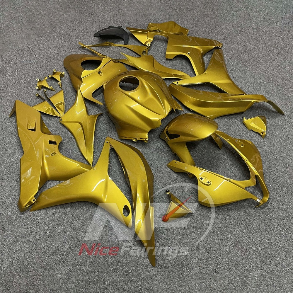 Painted Gold Replacement Body Panels Compatible with 2007-2008 Honda CBR600RR F5 | NiceFairings - side angle image