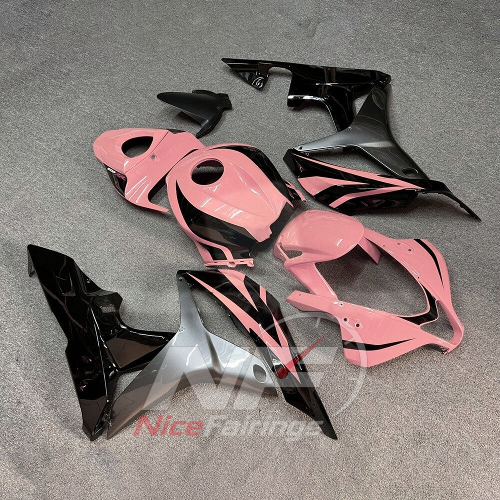 Pink Injection-Molded Fairing Set Fits Honda CBR600RR F5 2007-2008 | NiceFairings - side angle image