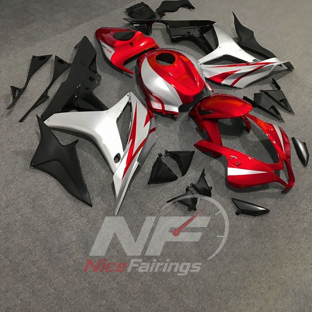 Aftermarket Red Injection-Molded Fairings Compatible with Honda CBR600RR F5 2007-2008 | NiceFairings - side angle image