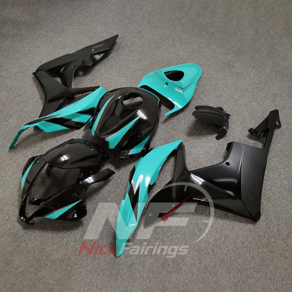 Aftermarket Black Injection-Molded Fairing Set Fits Honda CBR600RR F5 2007-2008 | NiceFairings - front angle image