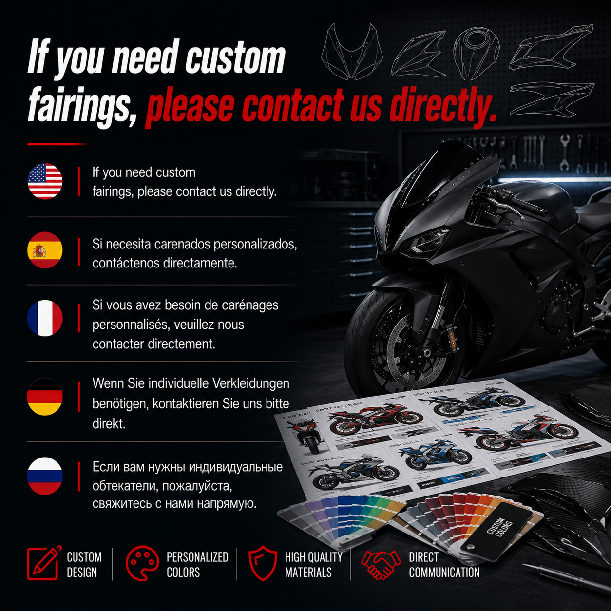For BMW S1000RR 2025-2026 Purple Black ABS Body Kit with Street and Track Fairing Panels | NiceFairings - custom design option image