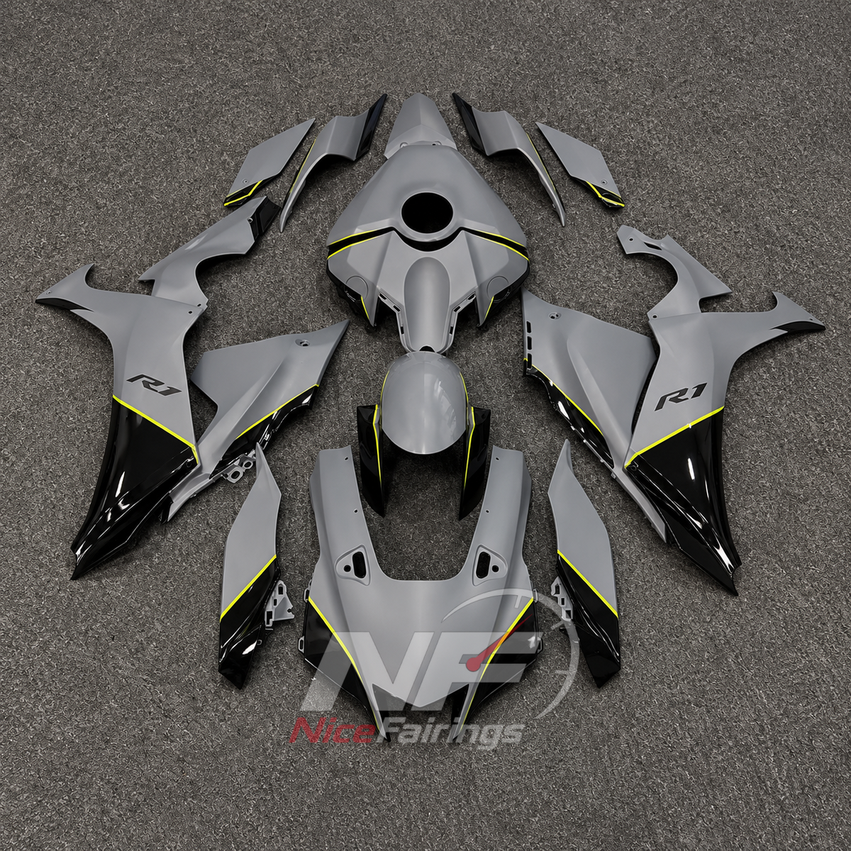 For Yamaha YZFR1 RN65 2020-2025 Mint Green Black Fairings Kit | NiceFairings - paint design NO.4 option image